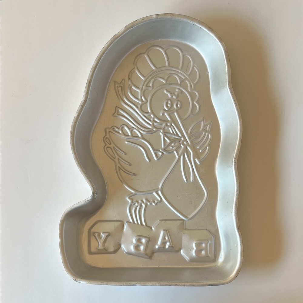 Large Vintage Baby Shower Stork Cake Pan Amscan